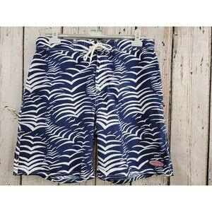 BF Men's Sz 35 Blue Vineyard Vines Swimwear Printed Shorts Swimsuit Swim Trunks